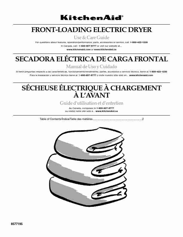 KitchenAid Clothes Dryer FRONT-LOADING ELECTRIC DRYER-page_pdf